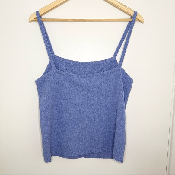 Vintage Boho Pastel Blue Knit Cropped Camisole - Picture 3 of 6